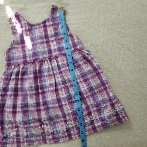 Vintage McKids Plaid Floral Embroidered Dress 24 months - Picture 4 of 10